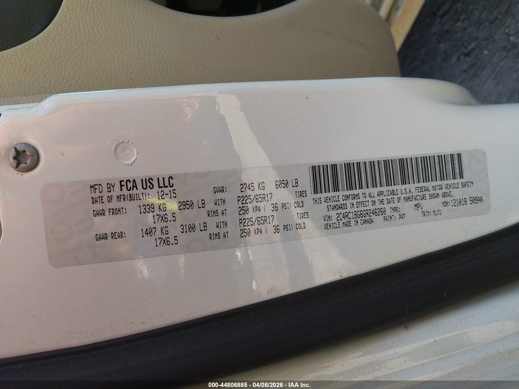 2C4RC1BG6GR246260 2016 CHRYSLER TOWN & COUNTRY photo no. 9