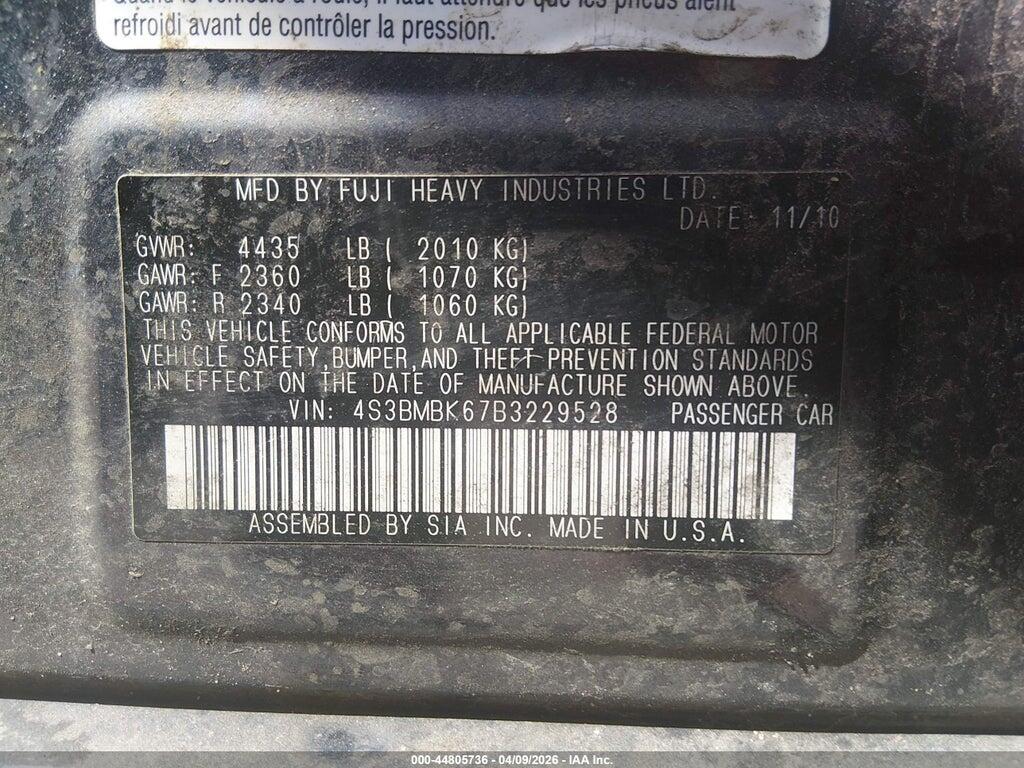 4S3BMBK67B3229528 2011 SUBARU LEGACY photo no. 9