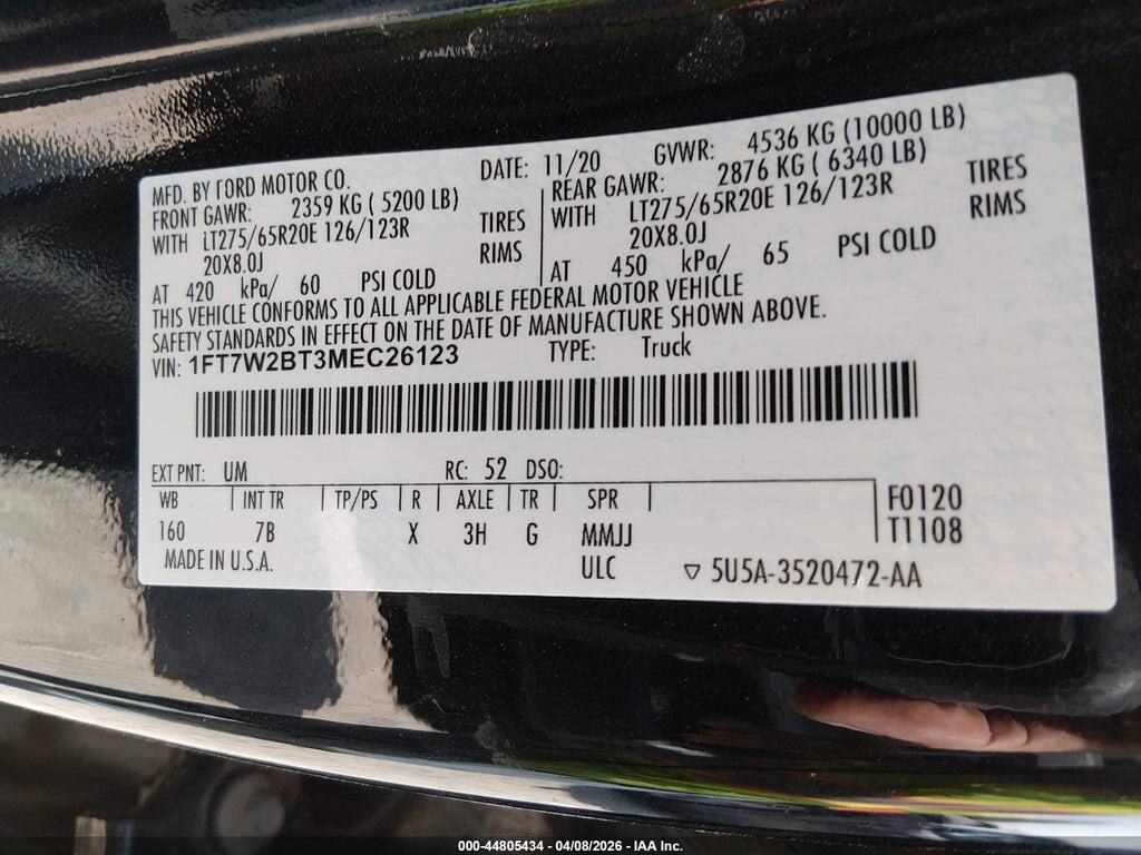 1FT7W2BT3MEC26123 2021 FORD F-250 photo no. 9