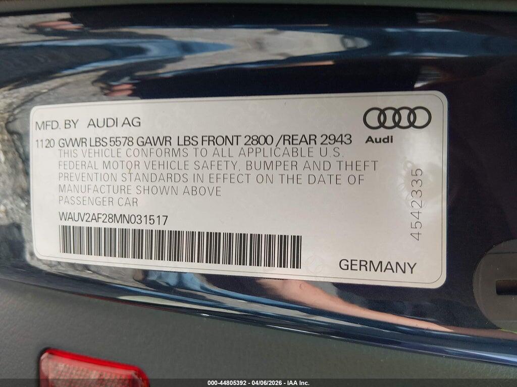 WAUV2AF28MN031517 2021 AUDI A7 SPORTBACK photo no. 9