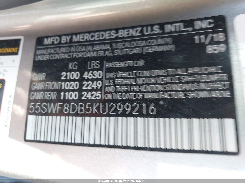 55SWF8DB5KU299216 2019 MERCEDES-BENZ C 300 photo no. 9