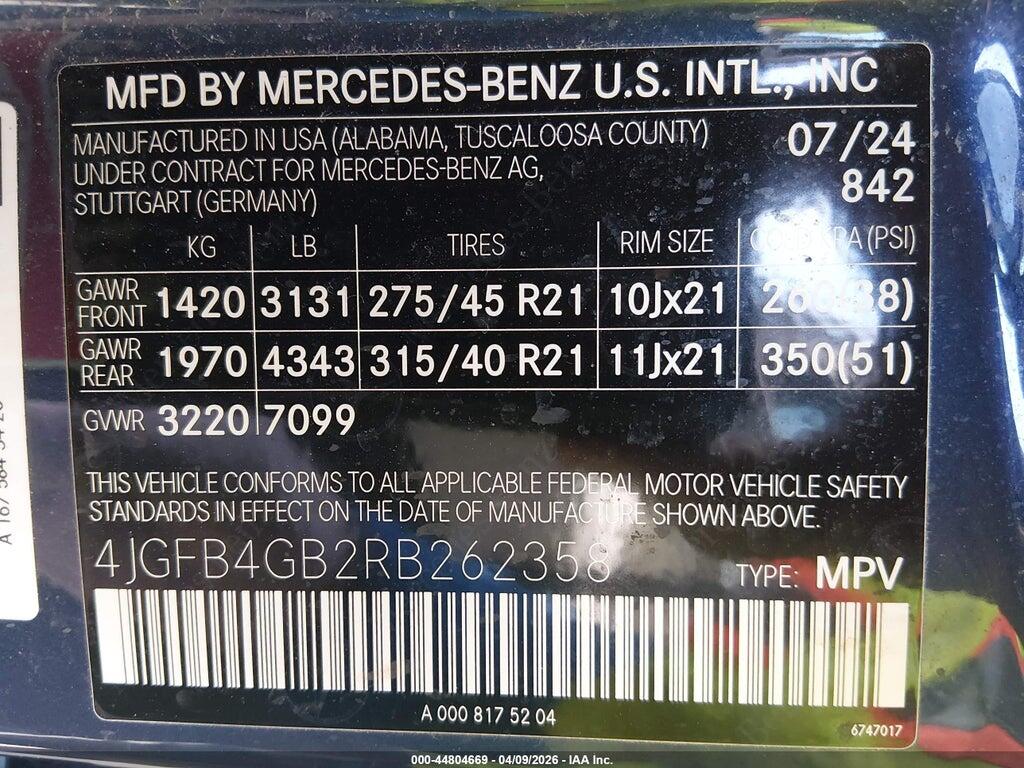 4JGFB4GB2RB262358 2024 MERCEDES-BENZ GLE 450 PLUG-IN HYBRID photo no. 9