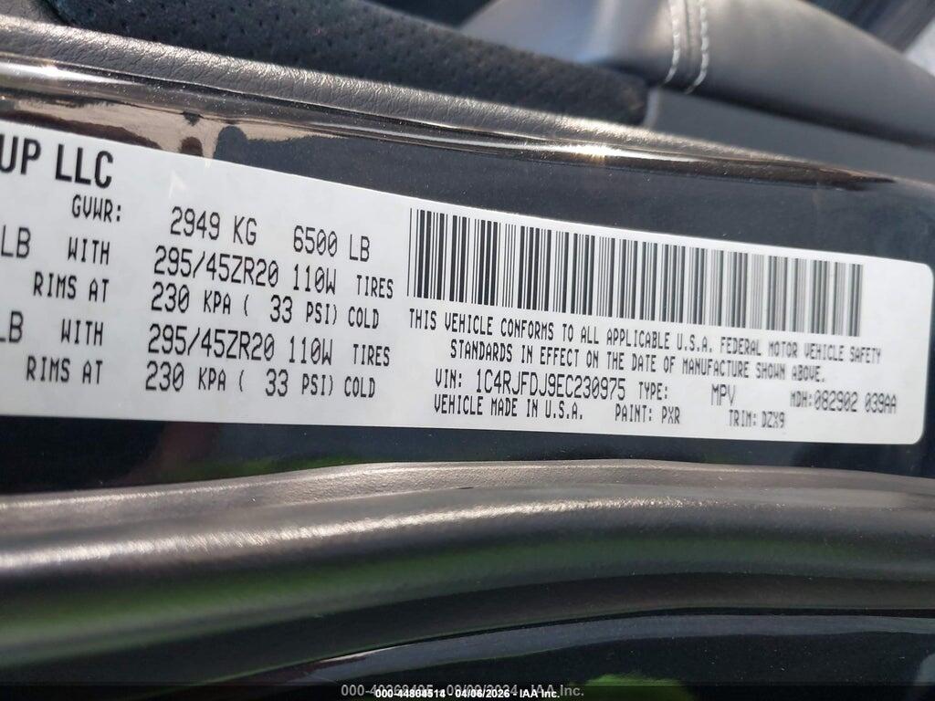 1C4RJFDJ9EC230975 2014 JEEP GRAND CHEROKEE photo no. 9