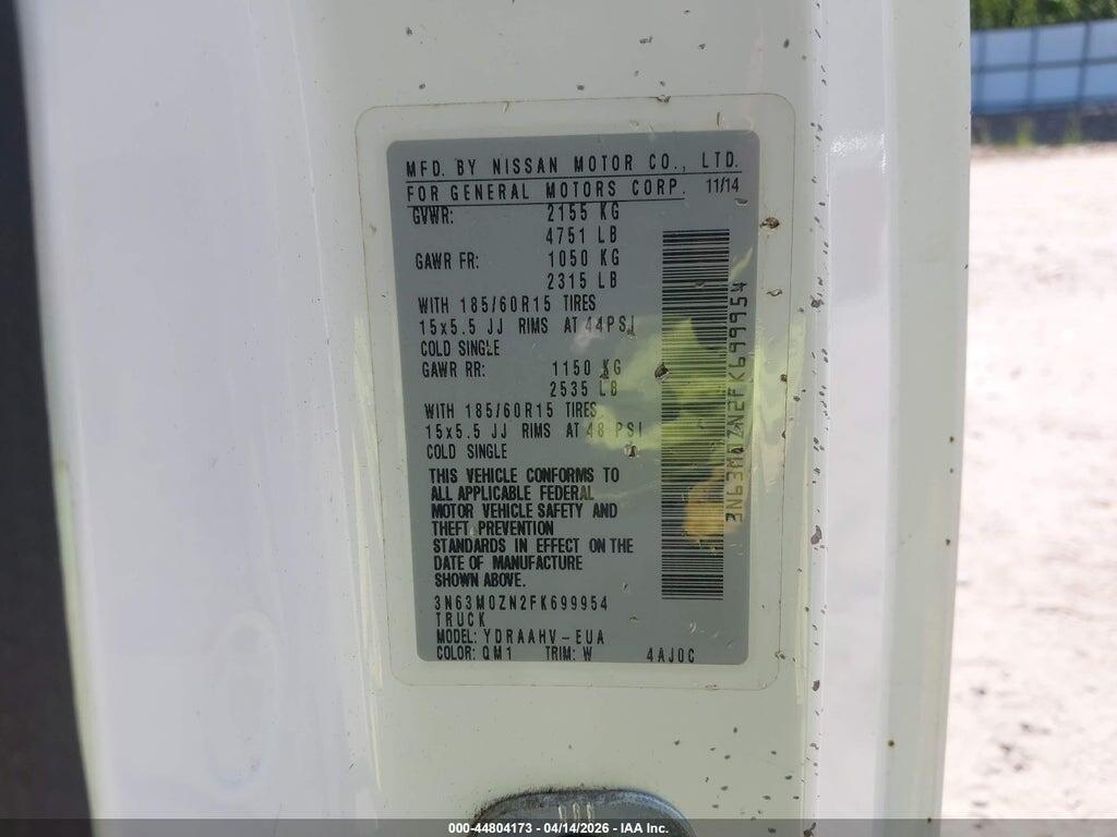 3N63M0ZN2FK699954 2015 CHEVROLET CITY EXPRESS photo no. 9