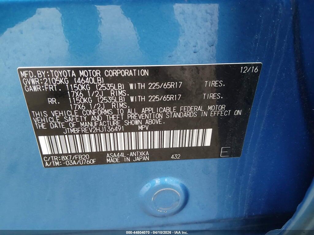 JTMBFREV2HJ136491 2017 TOYOTA RAV4 photo no. 9