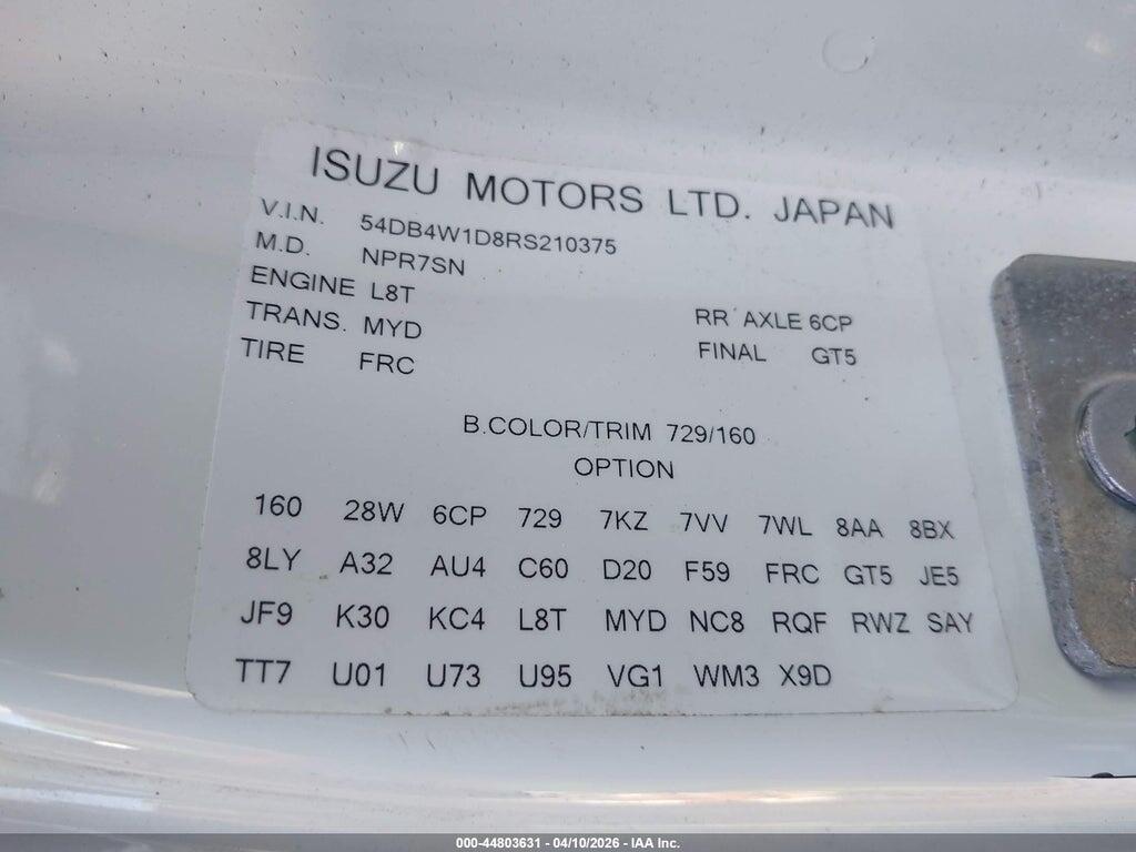 54DB4W1D8RS210375 2024 ISUZU NPR photo no. 8
