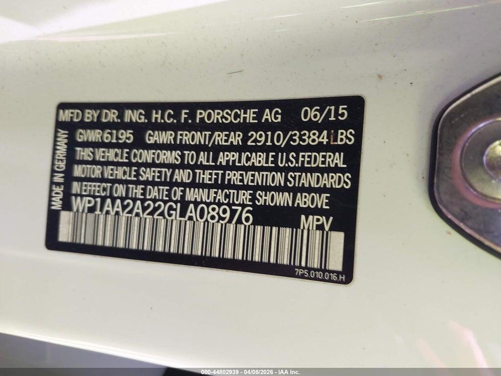 WP1AA2A22GLA08976 2016 PORSCHE CAYENNE photo no. 9