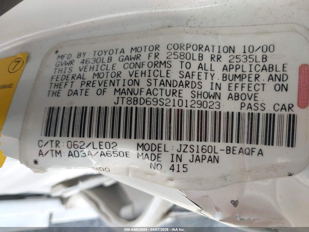 JT8BD69S210129023 2001 LEXUS GS 300 photo no. 9