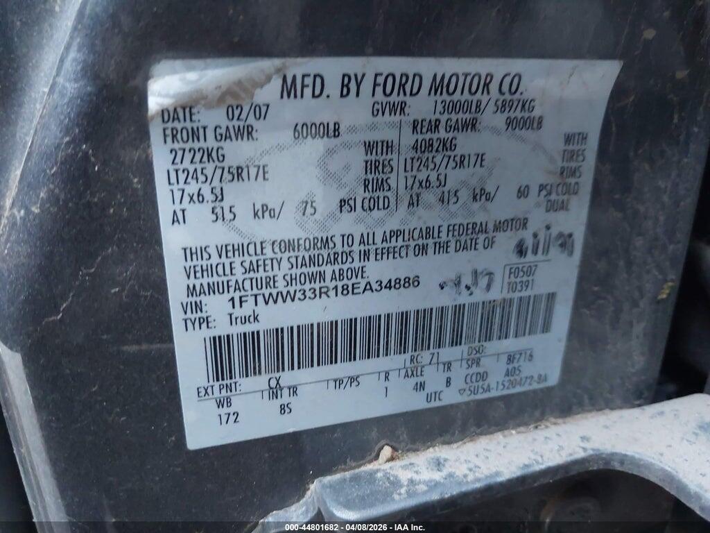 1FTWW33R18EA34886 2008 FORD F-350 photo no. 9