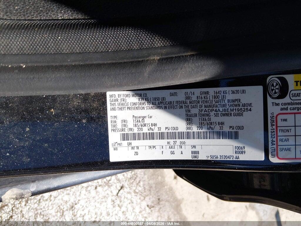 3FADP4AJ8EM195254 2014 FORD FIESTA photo no. 9