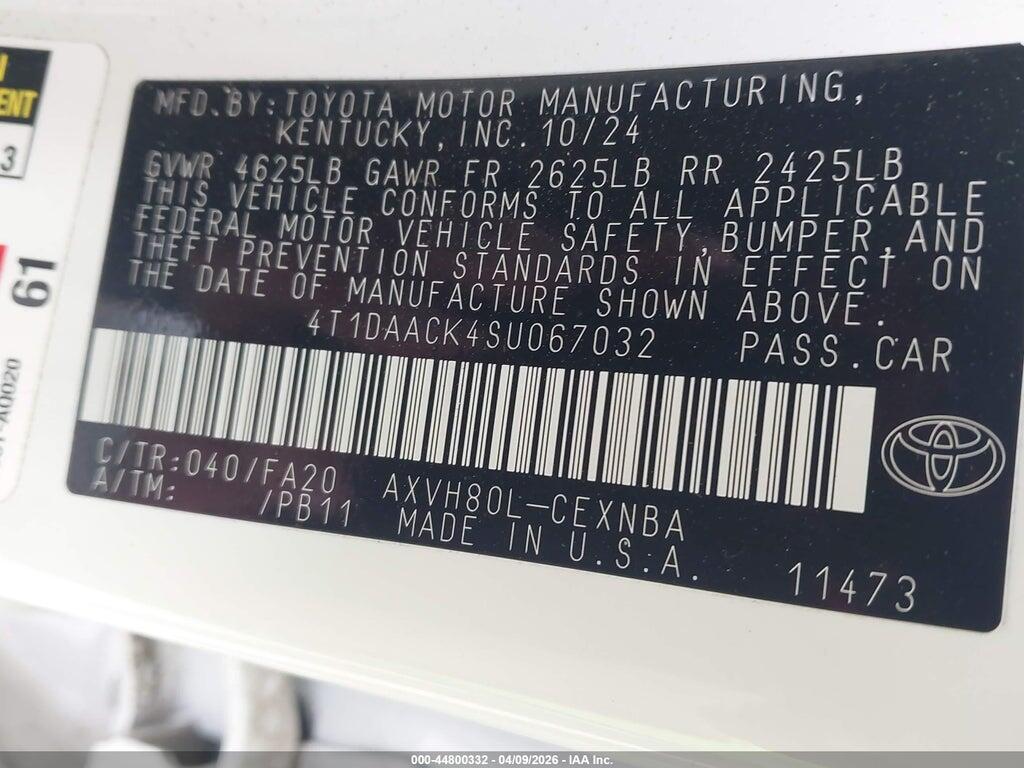 4T1DAACK4SU067032 2025 TOYOTA CAMRY photo no. 9