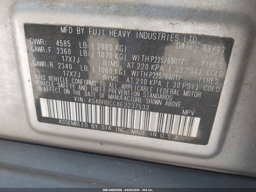 4S4BRBCC8E3237532 2014 SUBARU OUTBACK photo no. 9