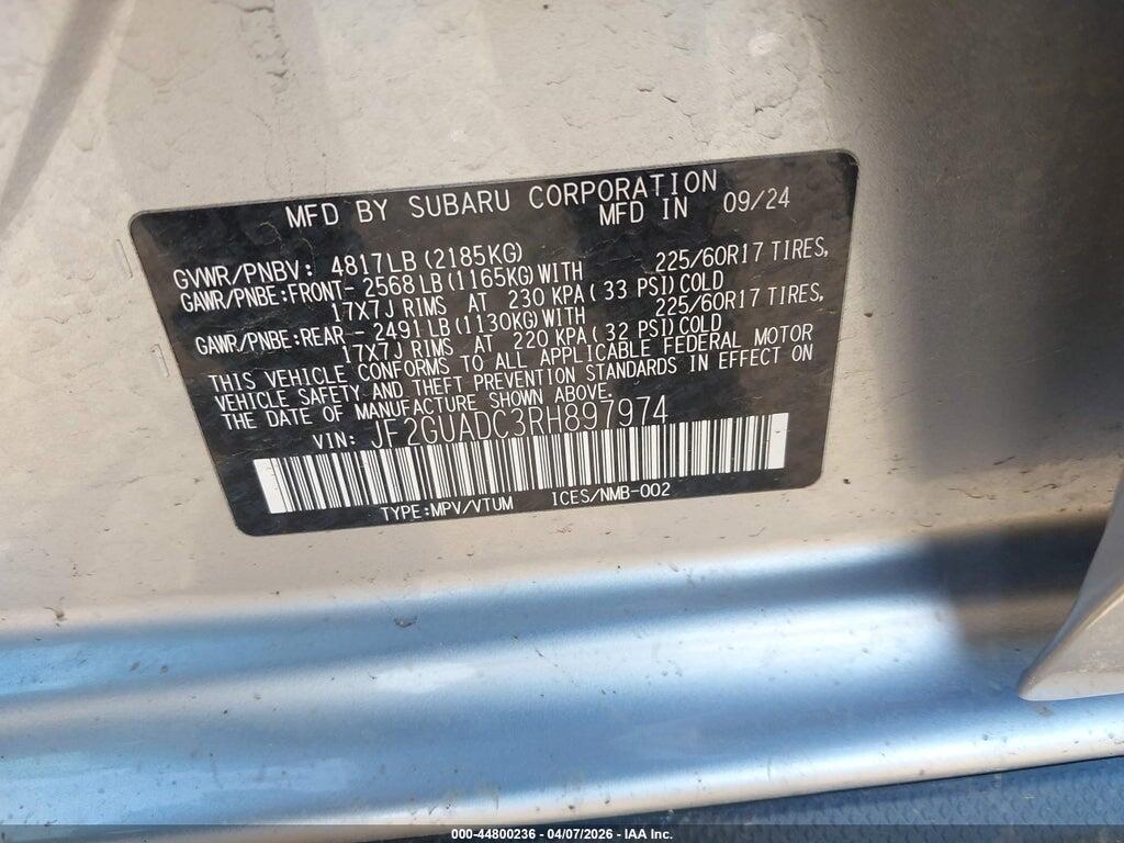 JF2GUADC3RH897974 2024 SUBARU CROSSTREK photo no. 9
