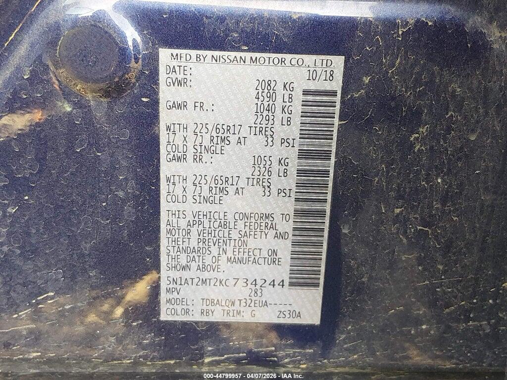 5N1AT2MT2KC734244 2019 NISSAN ROGUE photo no. 9