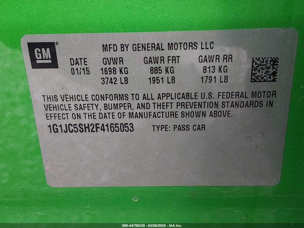 1G1JC5SH2F4165053 2015 CHEVROLET SONIC photo no. 9