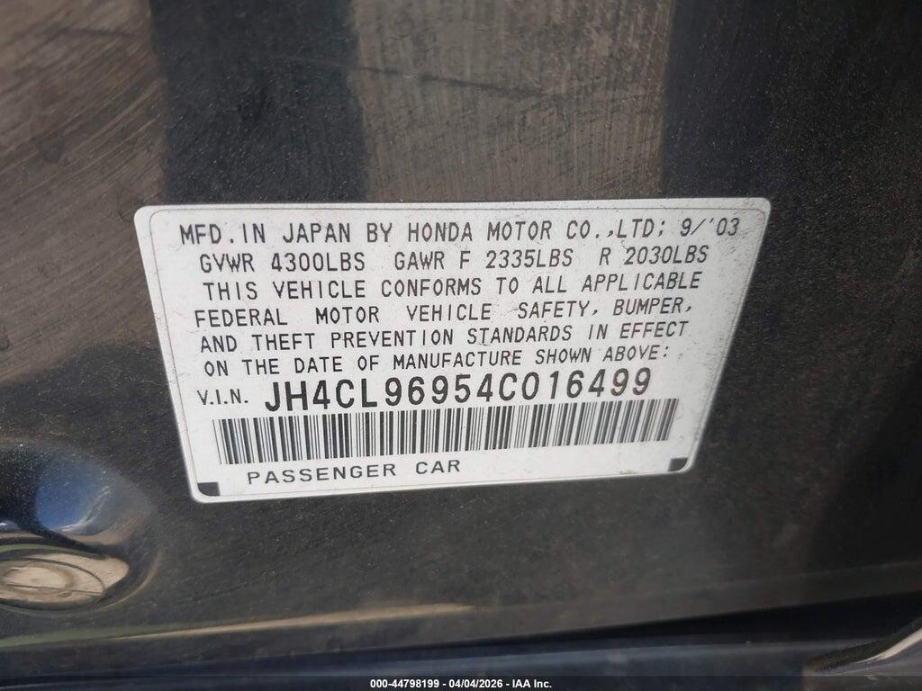 JH4CL96954C016499 2004 ACURA TSX photo no. 9