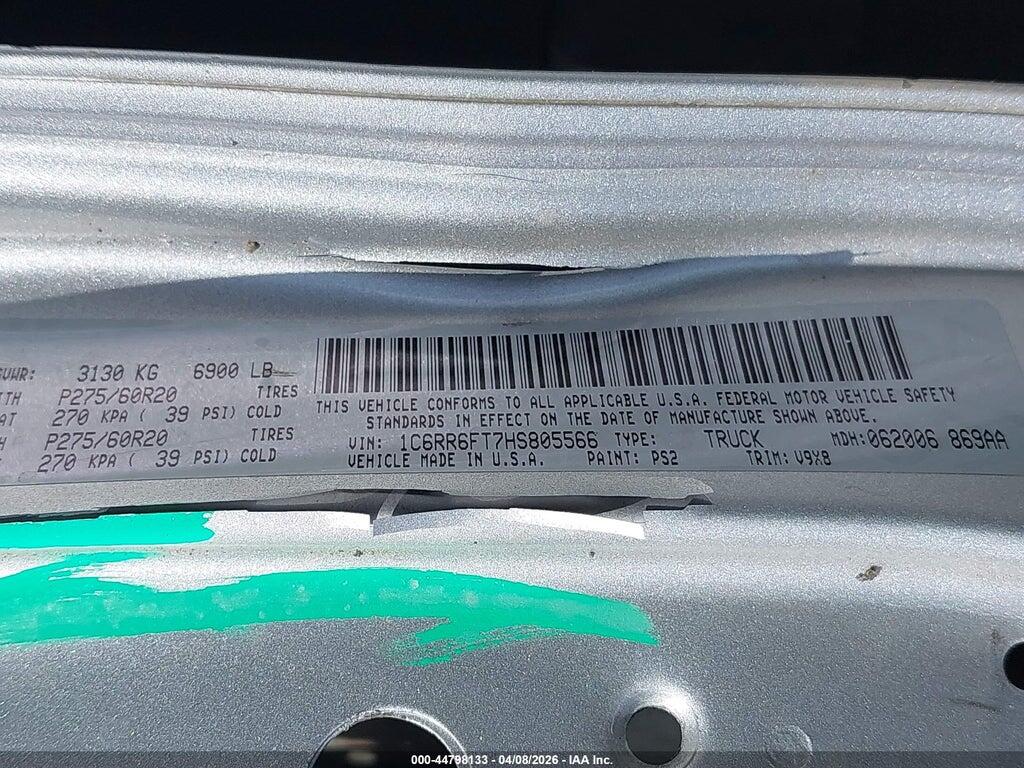 1C6RR6FT7HS805566 2017 RAM 1500 photo no. 9