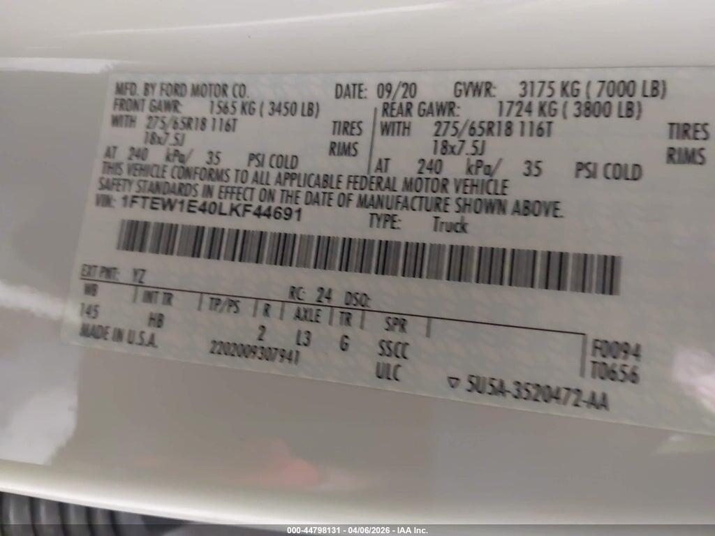 1FTEW1E40LKF44691 2020 FORD F-150 photo no. 9