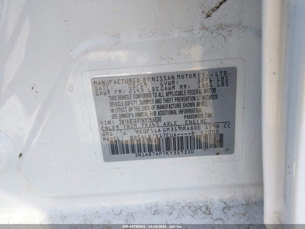 3N1AB7AP7KY359330 2019 NISSAN SENTRA photo no. 9