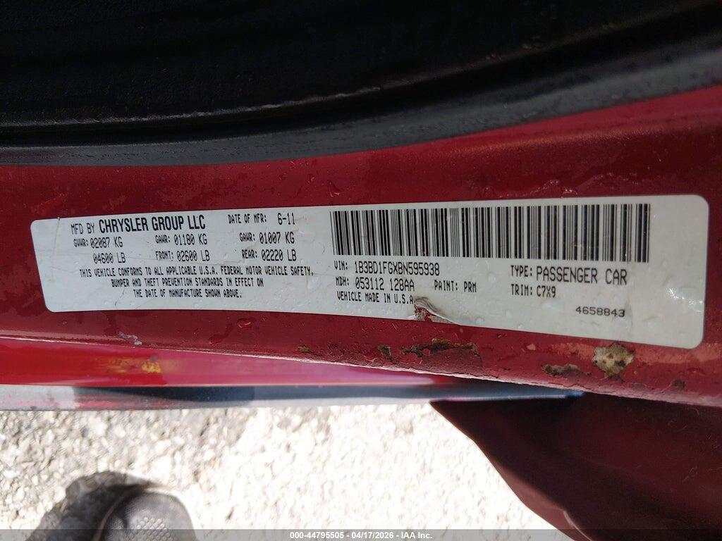 1B3BD1FGXBN595938 2011 DODGE AVENGER photo no. 9