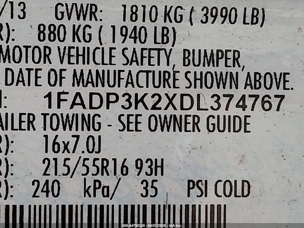 1FADP3K2XDL374767 2013 FORD FOCUS photo no. 9