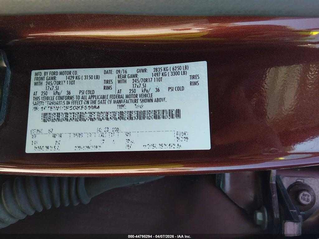1FTEW1CP5GKF61084 2016 FORD F-150 photo no. 9