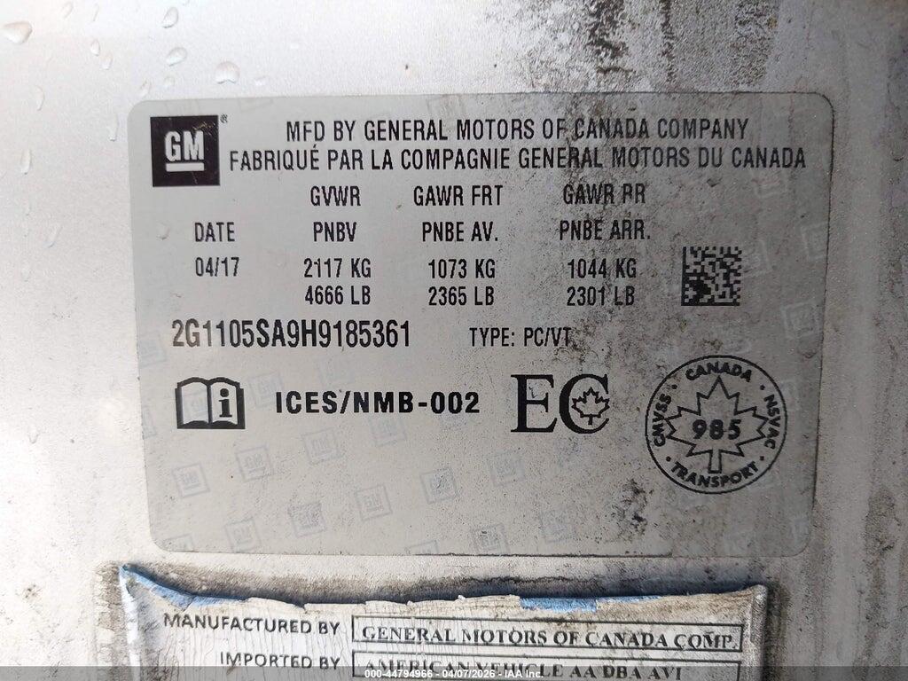 2G1105SA9H9185361 2017 CHEVROLET IMPALA photo no. 9