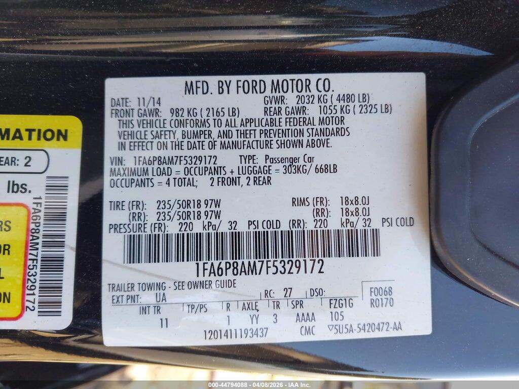1FA6P8AM7F5329172 2015 FORD MUSTANG photo no. 9