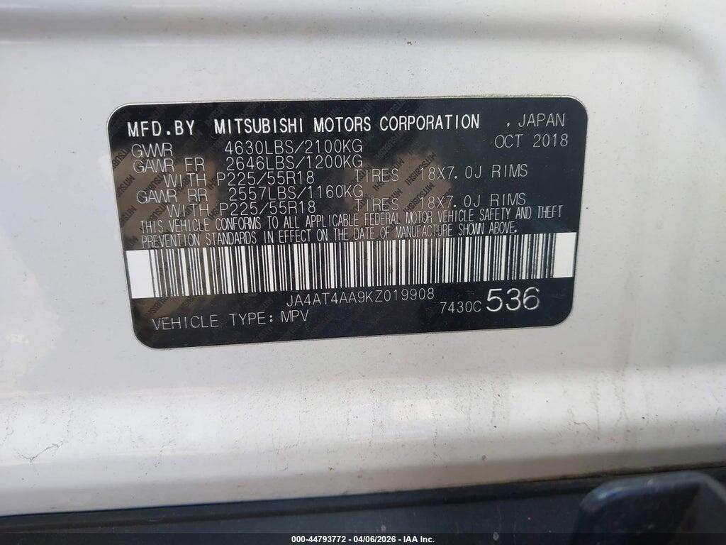 JA4AT4AA9KZ019908 2019 MITSUBISHI ECLIPSE CROSS photo no. 9