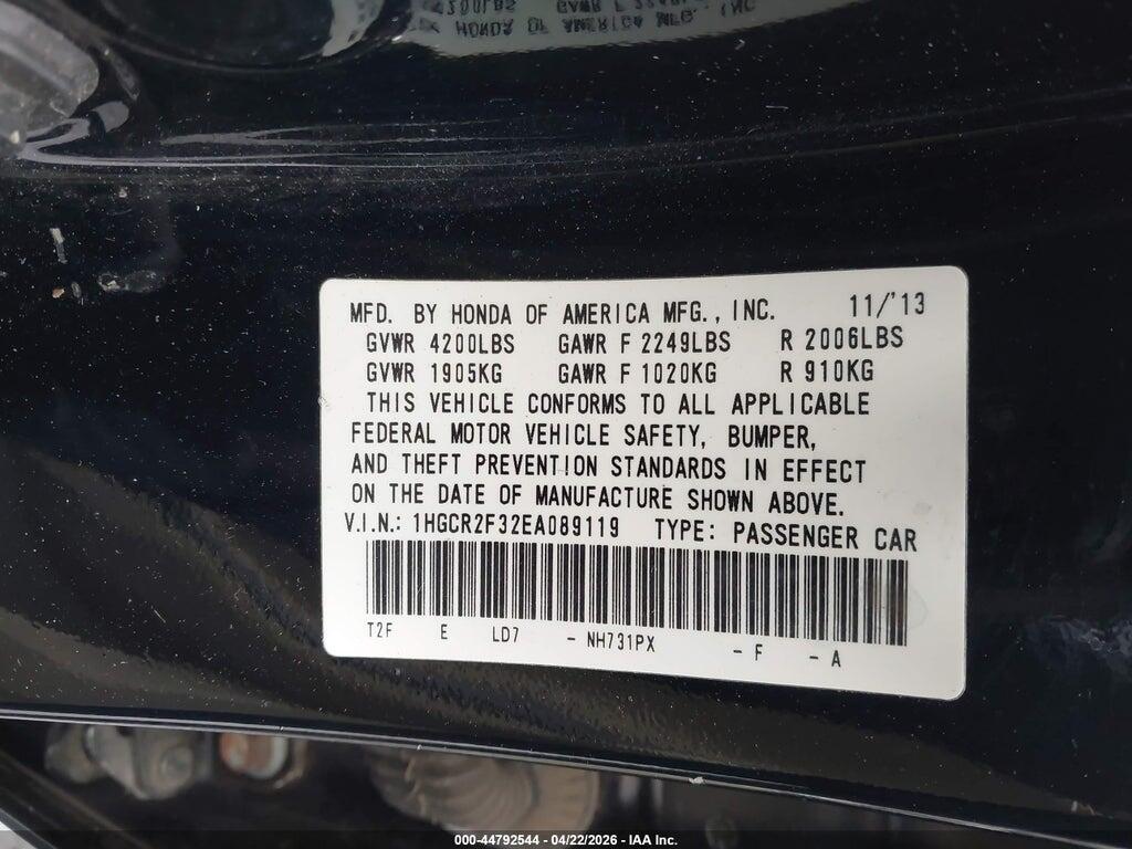 1HGCR2F32EA089119 2014 HONDA ACCORD photo no. 9