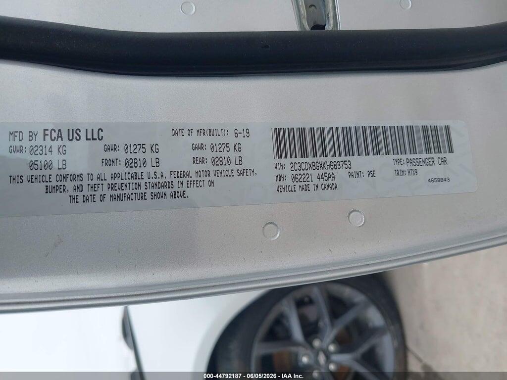 2C3CDXBGXKH683753 2019 DODGE CHARGER photo no. 9