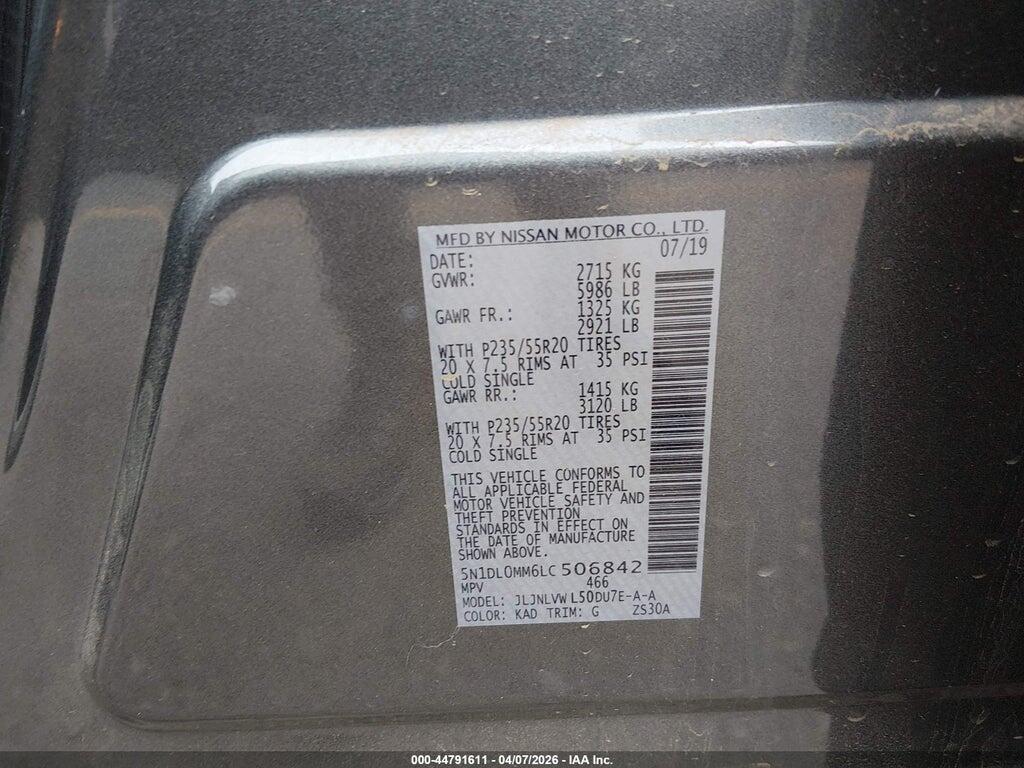 5N1DL0MM6LC506842 2020 INFINITI QX60 photo no. 9