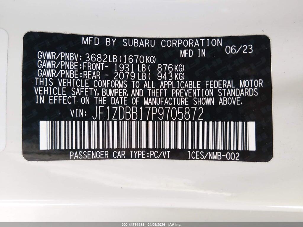JF1ZDBB17P9705872 2023 SUBARU BRZ photo no. 9