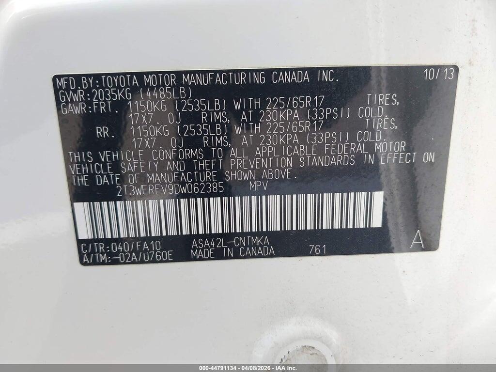 2T3WFREV9DW062385 2013 TOYOTA RAV4 photo no. 9