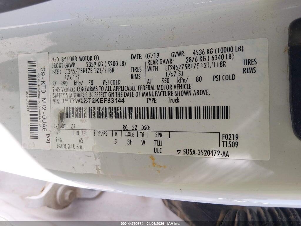 1FT7W2BT2KEF83144 2019 FORD F-250 photo no. 9