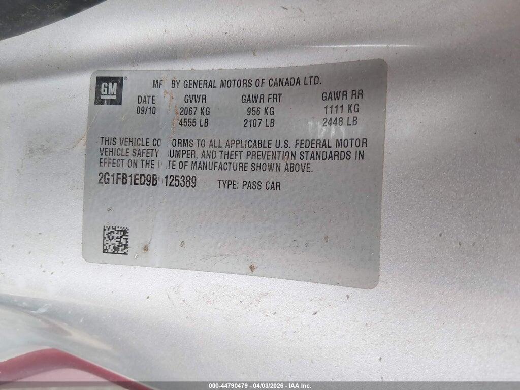 2G1FB1ED9B9125389 2011 CHEVROLET CAMARO photo no. 9