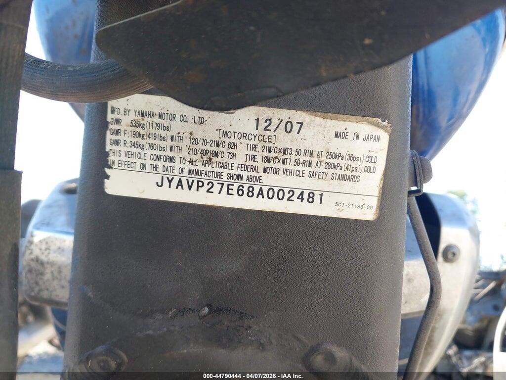 JYAVP27E68A002481 2008 YAMAHA XV1900 photo no. 10