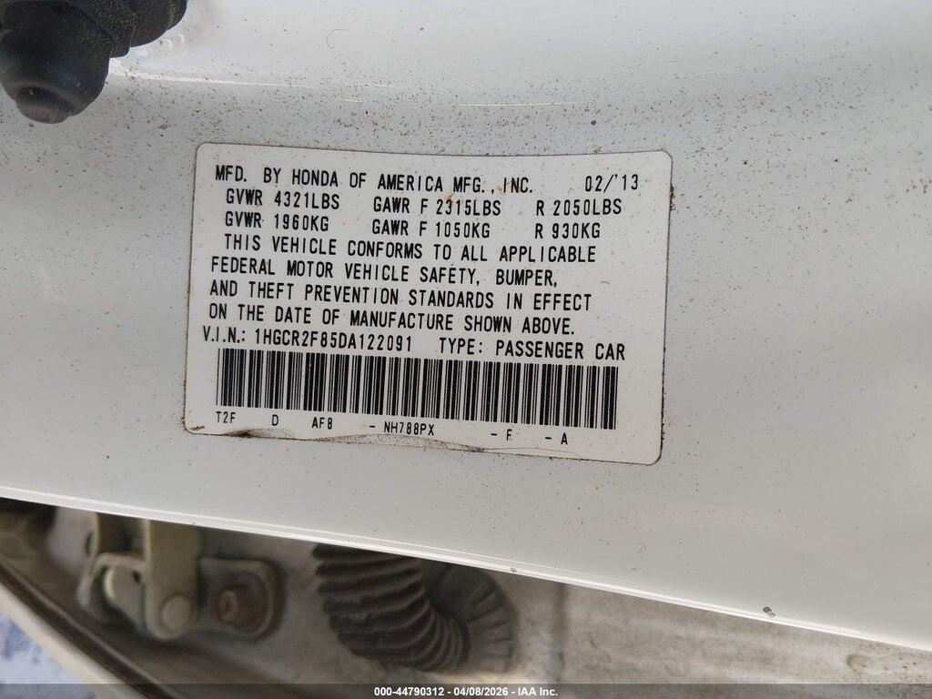 1HGCR2F85DA122091 2013 HONDA ACCORD photo no. 9
