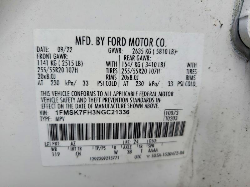 2022 FORD EXPLORER LIMITED — Фото 13 из 13