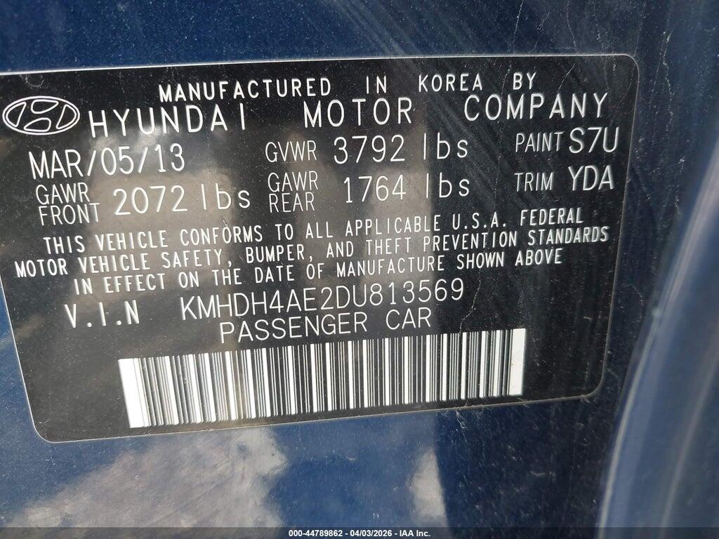 KMHDH4AE2DU813569 2013 HYUNDAI ELANTRA photo no. 9