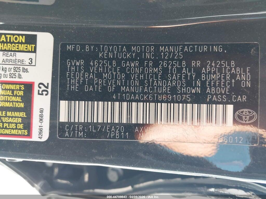4T1DAACK6TU691075 2026 TOYOTA CAMRY photo no. 9