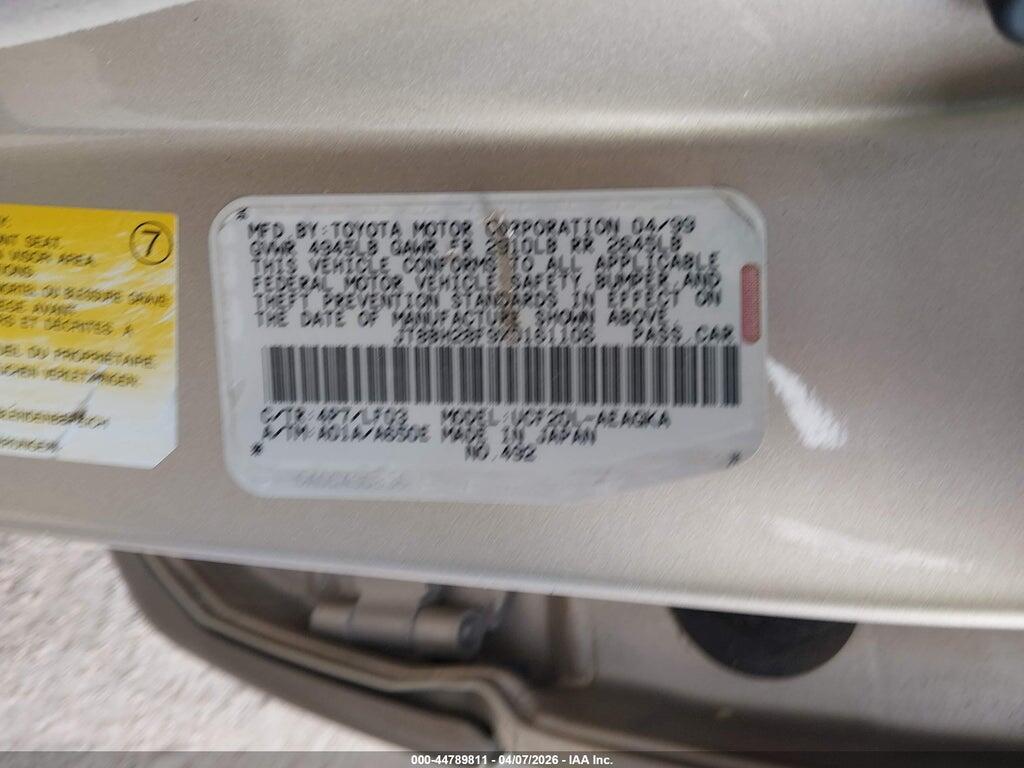 JT8BH28F9X0161106 1999 LEXUS LS 400 photo no. 9