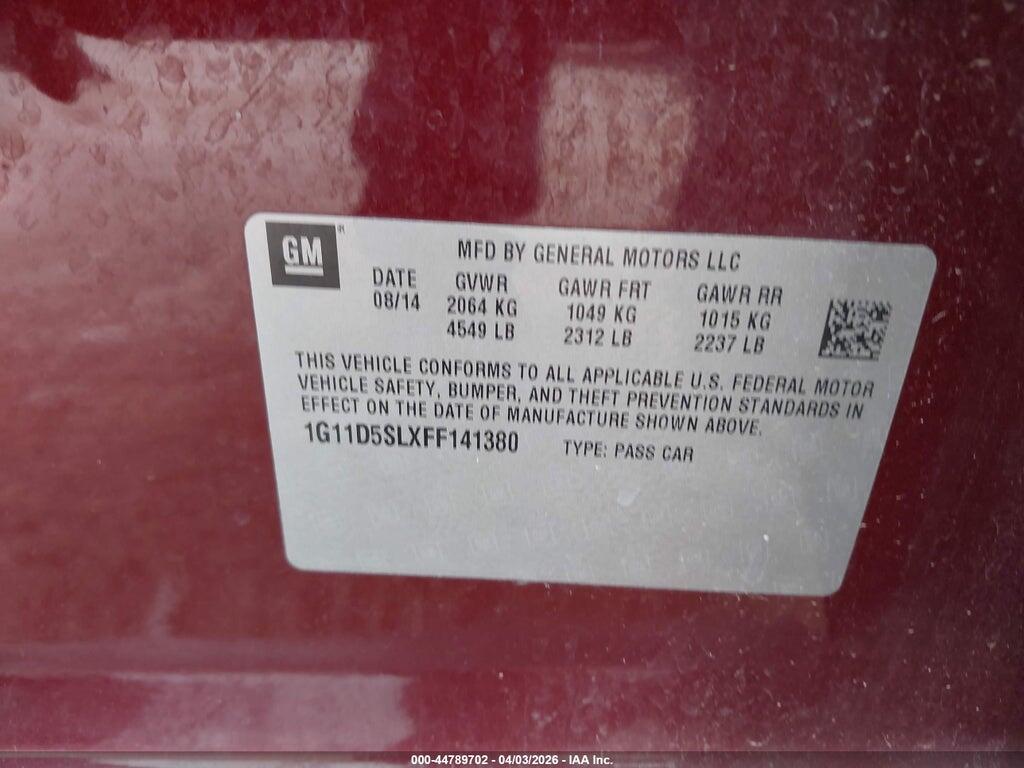 1G11D5SLXFF141380 2015 CHEVROLET MALIBU photo no. 9