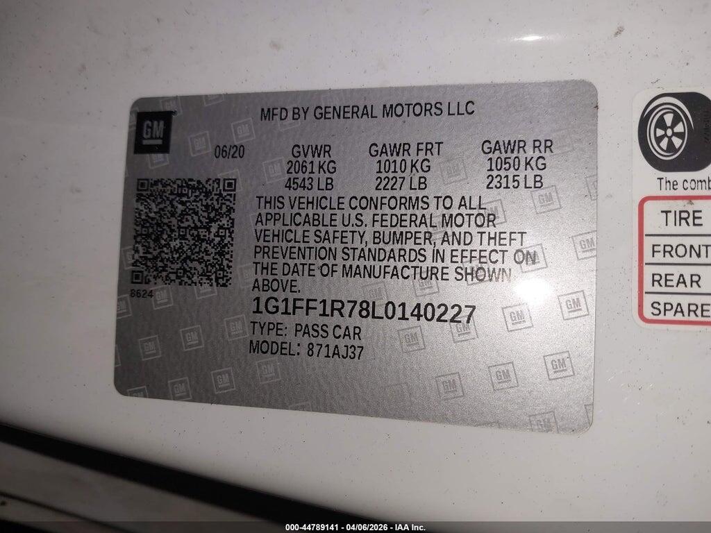 1G1FF1R78L0140227 2020 CHEVROLET CAMARO photo no. 9