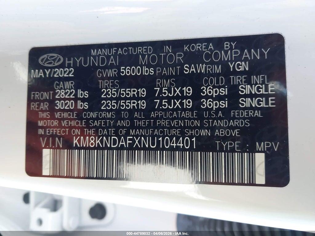 KM8KNDAFXNU104401 2022 HYUNDAI IONIQ 5 photo no. 9