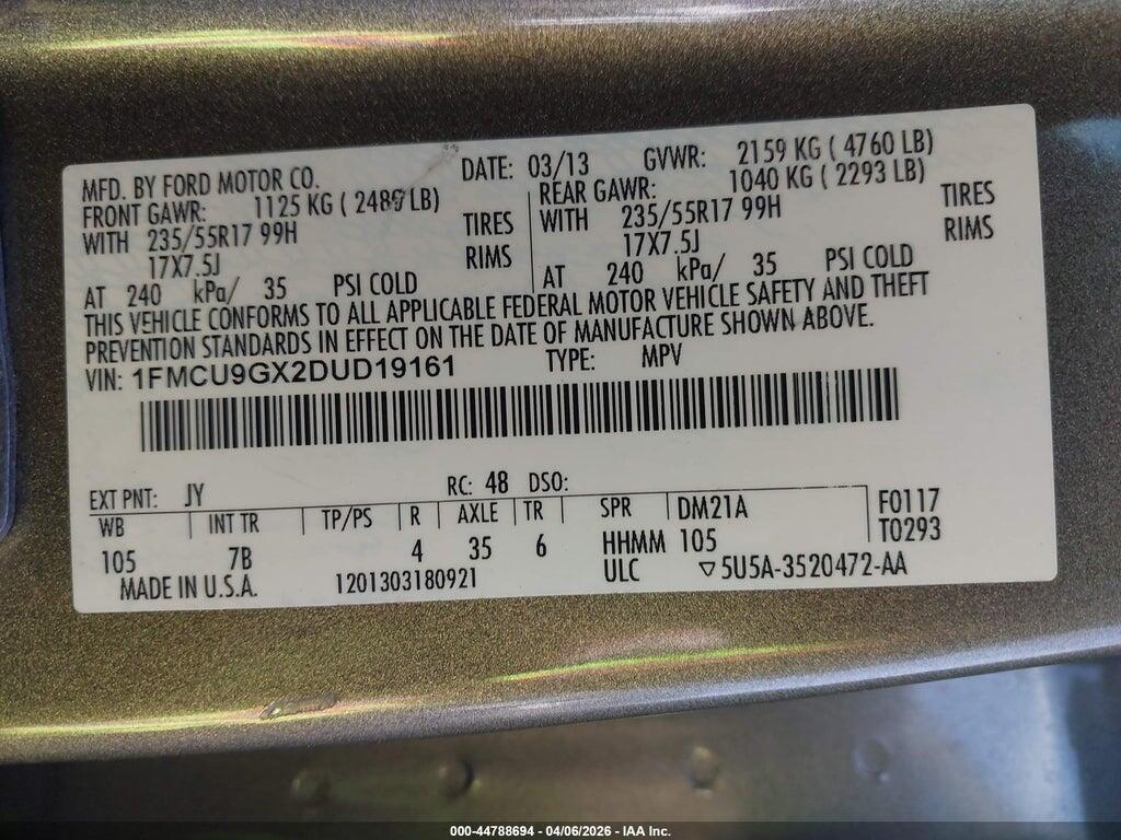 1FMCU9GX2DUD19161 2013 FORD ESCAPE photo no. 9