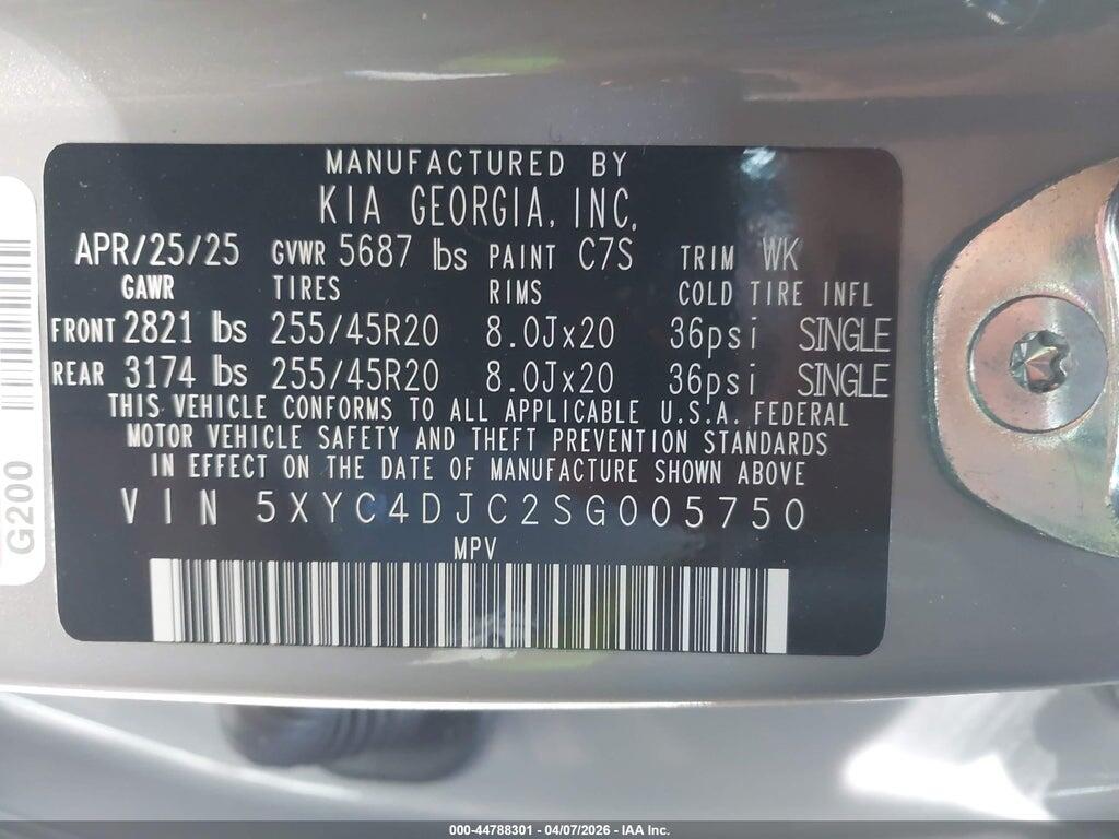 5XYC4DJC2SG005750 2025 KIA EV6 photo no. 9