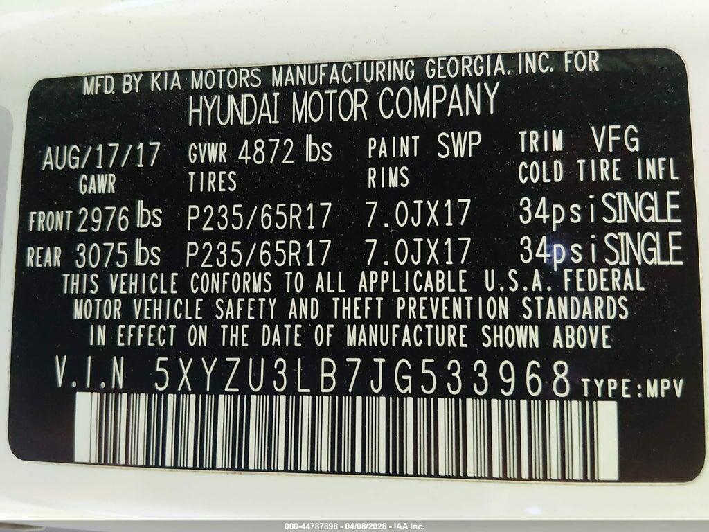 5XYZU3LB7JG533968 2018 HYUNDAI SANTA FE SPORT photo no. 9