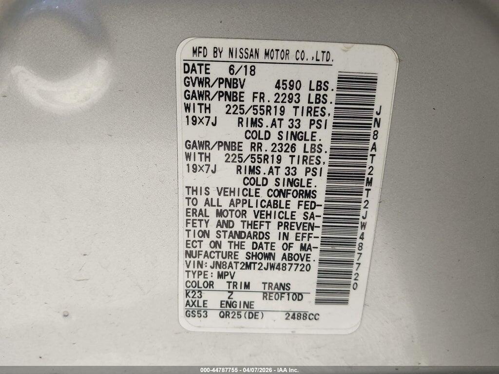 JN8AT2MT2JW487720 2018 NISSAN ROGUE photo no. 9