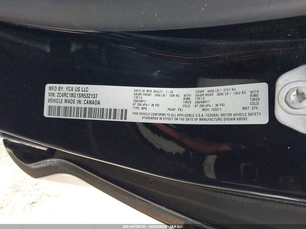 2C4RC1BG1SR532137 2025 CHRYSLER PACIFICA photo no. 9